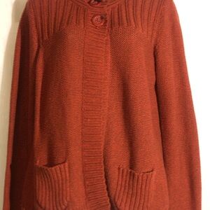 Apt 9 Cozy Knit Cardigan in Rich Rust Petite Medium